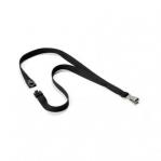 Durable Textile Lanyard 15mm Black Pack of 10 812701