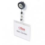 Durable Security Pass Holder with Badge Reel 60x90mm Transparent - Pack of 10 813819