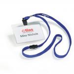 Durable Lanyard Name Badge ID Card Holder + Inserts - 10 Pack - 60 x 90mm - Blue 813907