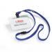 Durable Lanyard Name Badge ID Card Holder + Inserts - 10 Pack - 60 x 90mm - Blue 