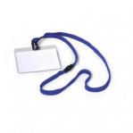 Durable Lanyard Name Badge ID Card Holder + Inserts - 10 Pack - 60 x 90mm - Blue 813907