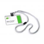 Durable Lanyard Name Badge ID Card Holder + Inserts - 10 Pack - 60 x 90mm - Grey 813910