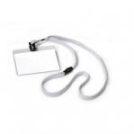 Durable Name Badge with Textile Lanyard 60x90mm Grey - Pack of 10 813910