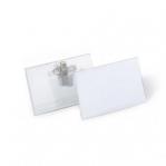Durable Name Badge with Combi Clip 40x75mm Transparent Pack of 50 814119