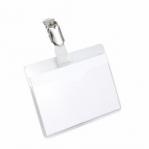 Durable Visitor Badge with Security 60x90mm Transparent Pack of 25 814319