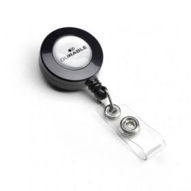 Durable Secure Retractable Clip Badge Reel for ID Cards & Keys - 10 Pack - Black 815258