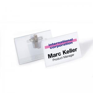 Durable COMBI CLIP Clip & Pin Name Badge ID Holder  Inserts - 50