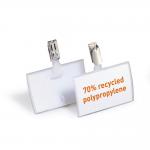 Durable CLICK FOLD Clip Name Tag Badge Holders + Inserts - 25 Pack - 54 x 90mm 821619