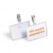 Durable CLICK FOLD Clip Name Tag Badge Holders + Inserts - 25 Pack - 54 x 90mm 