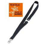 Durable Soft Bamboo ECO Neck Lanyards with Clip and Breakaway - 10 Pack - Black 824001