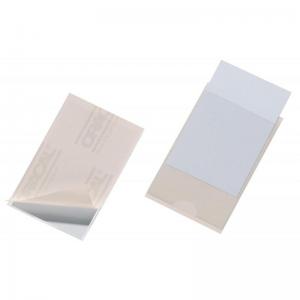 Durable POCKETFIX Self-Adhesive Clear Label Pockets - 100 Pack - 90 x