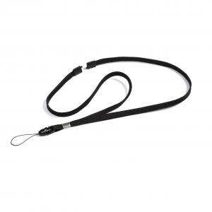 Image of Durable Textile Lanyard with Loop Black Pack of 10