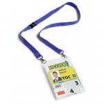 Durable Safety-Release Lanyard Name Badge ID Ticket Holder - 10 Pack - A6 Blue 852507