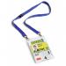 Durable Safety-Release Lanyard Name Badge ID Ticket Holder - 10 Pack - A6 Blue 