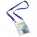 Durable Safety-Release Lanyard Name Badge ID Ticket Holder - 10 Pack - A6 Blue 