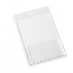 Durable Name Badge ID Card Holders Clear and Punched - A6 Portrait - 20 Pack 852619