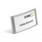 Durable Classic Name Badge with Combi Clip 34x74mm Silver - Pack of 10 854323
