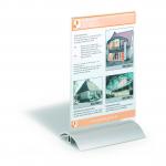 Durable Acrylic Aluminium Display Stand Table Menu & Sign Holder - A5 - Clear 858819