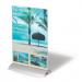 Durable Acrylic Aluminium Display Stand Table Menu & Sign Holder - A4 - Clear 