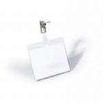 Durable Metal Clip Name Tag ID Badge Card Holders + Inserts - 5 Pack - 60 x 90mm 860319