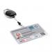 Durable STYLE Security Pass ID Card Holder with Carabiner Badge Reel - Black 