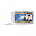 Durable Secure Enclosed 2 Card Security Pass ID Holders - 10 Pack - Clear 892419