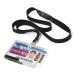 Durable PUSHBOX Duo 2 Card Security ID Holders with Lanyards - 10 Pack - Clear 