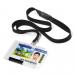 Durable PUSHBOX Security Pass ID Card Holders with Lanyards - 10 Pack - Clear 