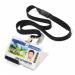 Durable PUSHBOX Security Pass ID Card Holders with Lanyards - 10 Pack - Clear 892701