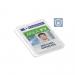 Durable Permanent High Security ID Card Holders for Lanyards - 10 Pack - Clear 