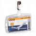 Durable Security Pass Plastic ID Badge Card Holder with Clip - Clear 