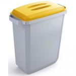 Durable DURABIN Grey Rectangular Recycling Bin + Yellow Lid - Food Safe - 60L VEH2012026