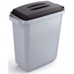 Durable DURABIN Grey Rectangular Recycling Bin + Black Lid - Food Safe - 60L VEH2012029