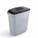 Durable DURABIN Grey Rectangular Recycling Bin + Black Lid - Food Safe - 60L VEH2012029