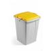 Durable DURABIN Grey Square Recycling Bin + Yellow Lid - Food Safe - 90L VEH2012030