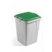 Durable DURABIN Grey Square Recycling Bin + Green Lid - Food Safe - 90L VEH2012032