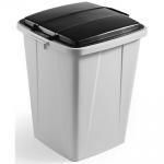 Durable DURABIN Grey Square Recycling Bin + Black Lid - Food Safe - 90L VEH2012033