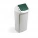 Durable DURABIN Contemporary White Square Recycling Bin + Green Swing Lid - 40L VEH2012034