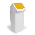 Durable DURABIN Contemporary White Square Recycling Bin + Yellow Swing Lid - 40L VEH2012035