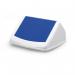 Durable DURABIN Contemporary White Square Recycling Bin + Blue Swing Lid - 40L VEH2012036