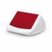 Durable DURABIN Contemporary White Square Recycling Bin + Red Swing Lid - 40L VEH2012037