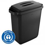 Durable DURABIN ECO Recycled Black Rectangular Recycling Bin + Black Lid - 60L VEH2022051