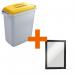 Durable DURABIN Grey Recycling Bin with Yellow Lid + Black Duraframe - 60L VEH2023001
