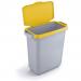 Durable DURABIN Grey Recycling Bin w/ Yellow Hinged Lid + Black Duraframe - 60L VEH2023005