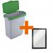 Durable DURABIN Grey Recycling Bin with Green Hinged Lid + Black Duraframe - 60L VEH2023006