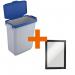Durable DURABIN Grey Recycling Bin with Blue Hinged Lid + Black Duraframe - 60L VEH2023007