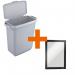 Durable DURABIN Grey Recycling Bin with Grey Hinged Lid + Black Duraframe - 60L VEH2023008