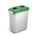 Durable DURABIN Grey Rectangular Recycling Bin + Green Hinged Bottle Lid - 60L VEH2023021