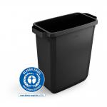 Durable DURABIN ECO Recycled Black Rectangular Recycling Bin + Grey Lid - 60L VEH2023022