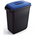 Durable DURABIN ECO Recycled Black Rectangular Recycling Bin + Blue Lid - 60L VEH2023024